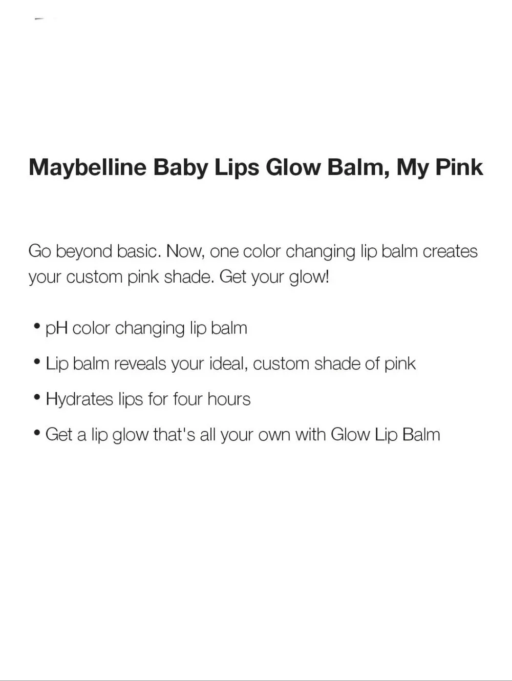 ⭐4/$15 Maybelline Baby Lips Glow Balm My Pink